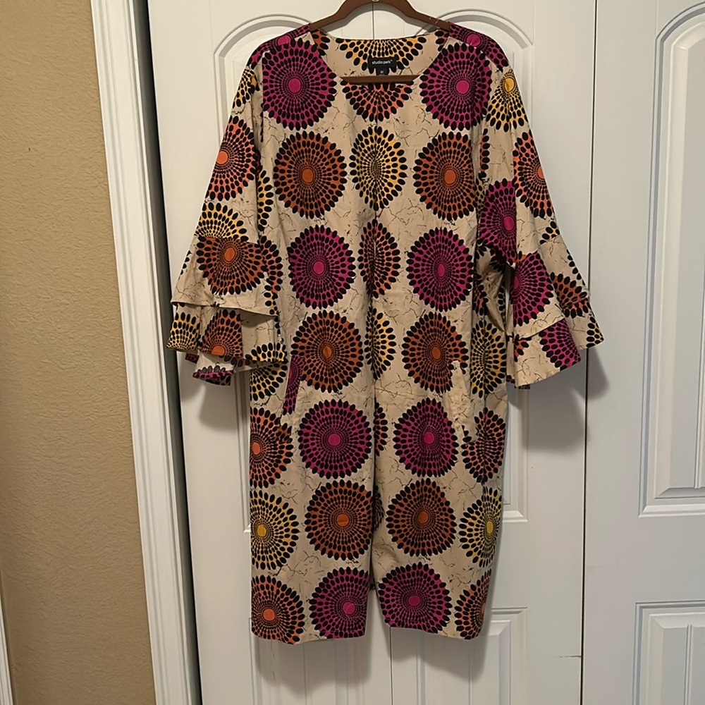 Studio Park kimono with pockets size 3x  97% cotton 3% spandex